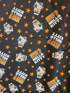 Sanrio Hello Kitty KISS David Textiles Cotton Fabric Black..6 YDS 26 Inches - Picture 1 of 9