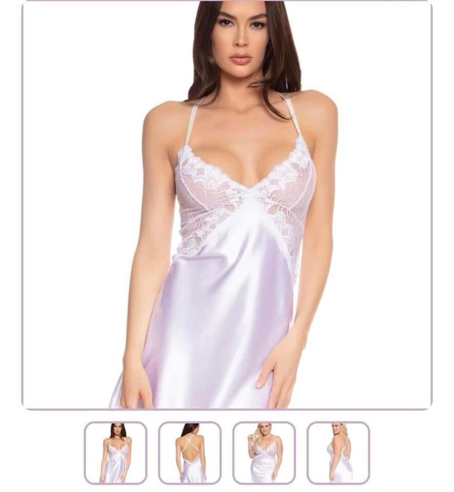 Lencería satinada blanca pure romance Dreamgirl, nueva, embalaje sin cordones venta al por menor $59 Foto 1 de 1
