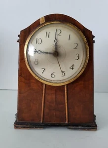 Ingraham Self Starting Clock Electric Deco Wood 1936 SC323 Parts - Picture 1 of 10