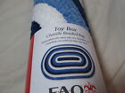 NEW FAO Schwarz Toy Box Reversible Chenille Braided Rug Nursery Blue & White NEW