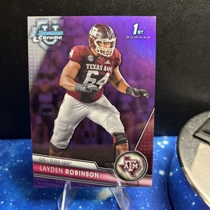 Layden Robinson 2023 Bowman Chrome University Purple Refractor /399 NE Patriots - Picture 1 of 2