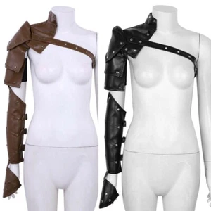 Set di 2 set da uomo PU spalla singola imbracatura petto armatura metallo fibbie costume cosplay - Foto 1 di 46