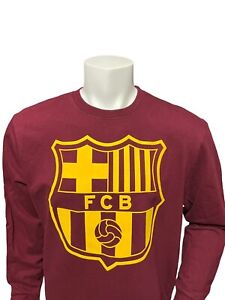 FCB Barcelona Soccer Futbol Sweatshirt Men Size XL Maroon Pullover Football Logo