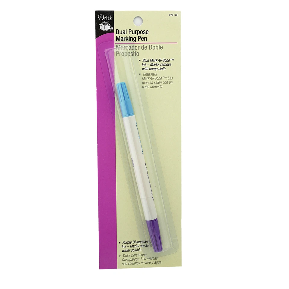 Dritz Dual Purpose Marking Pen #673-60 Disappearing Blue & Purple Ink Pen - Image 1 of 1