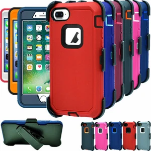 For iPhone 6 6s 7 8 Plus Shockproof Dual Layers Case Cover with Belt Clip - Picture 1 of 16