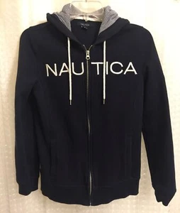 NAUTICA Youth Kids Signature Logo Full Zip Hoodie Sweatshirt Jacket- Blue -Sz S - Picture 1 of 7