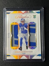 AIDAN HUTCHINSON 2022 PANINI FLAWLESS DUAL DRAFT ROOKIE PATCH GOLD HOLO RC /15