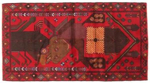 Belutsch Baluch Teppich 110x190 Handgeknüpft Rot Geometrisch Orientalisch UNIKAT - Bild 1 von 7