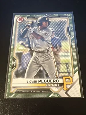 2021 Bowman Prospects Camo Liover Peguero - Image 1 of 2