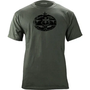 Vintage Army Combat Medical Badge 2nd Award Badge Subdued Veteran T-Shirt - Picture 1 of 3