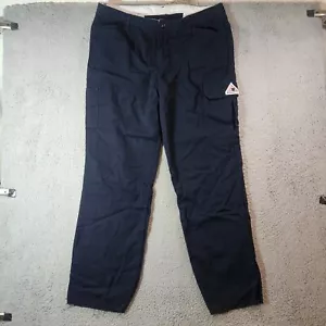 NEW - Bulwark FR Pants PMU3NV1 Women Size 16 38W Unhemmed Navy Blue Lightweight - Picture 1 of 19