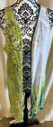 ?Verene? Handmade In Colorado Open Front Lace Trim Vest Chartreuse Lace & Floral