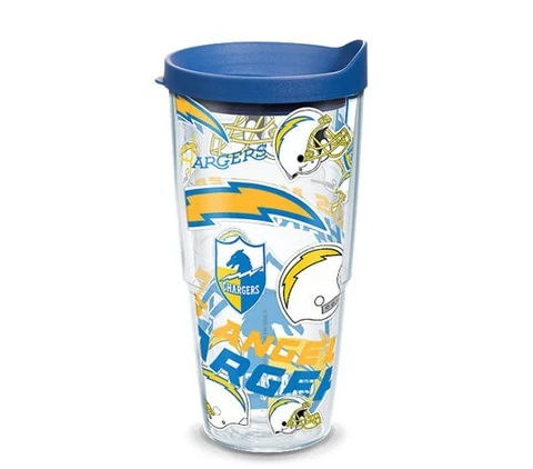 LOS ANGELES CHARGERS, 24oz DOUBLE WALL,  TUMBLER FROM TERVIS  WITH LID INCLUDED Cover