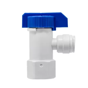 Válvula de bola de tanque a presión con juntas (1/4" hembra NPT x 1/4" OD conexión rápida) - Imagen 1 de 8