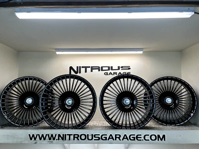 22 GLOSS BLACK STAGGERED CONCAVE RF35 WHEELS BMW 6 SERIES 640 645 650 M6 03-19 - Image 1 of 4