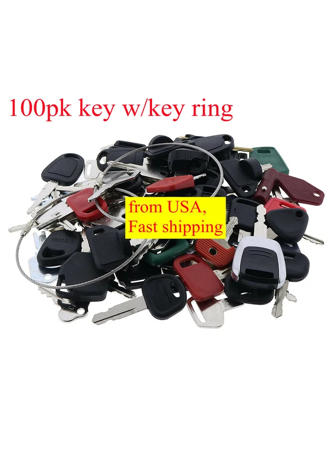 Heavy Construction Equipment Ignition Keys Set (100pk）For CAT Case JD Kubota JCB - Image 1 of 4