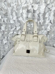 Dooney & Bourke Vintage Cream Chiara Purse Patent Leather Drawstring Bag Satchel - Picture 1 of 11