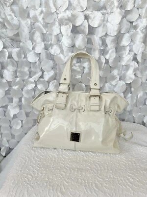 Dooney & Bourke Vintage Cream Chiara Purse Patent Leather Drawstring Bag Satchel - Image 1 of 4