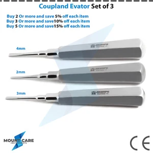 Dental Elevators Coupland Elevators Set Of 3 Extracting Surgical Root Extraction - Bild 1 von 9