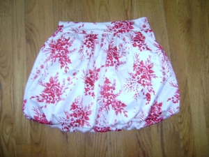CRAZY 8 GIRLS SKIRT size 8 RED IVORY FLOWERS - Picture 1 of 5