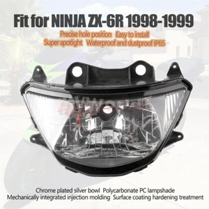 Headlight Assembly Headlamp Fit For 1998-1999 Kawasaki NINJA ZX-6R ZX6R - Picture 1 of 6