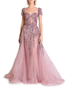 $5435 Zuhair Murad Women's Miami Sequined Tulle Gown Maxi Dress Size 42 / US 10 - Picture 1 of 7