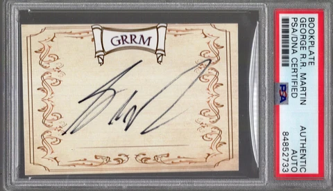 GEORGE RR MARTIN HAND SIGNED BOOKPLATE       GAME OF THRONES        PSA SLABBED Cover