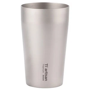 Titanium Drink Water Coffee Beer Tea Cup Double-Wall Mug Tumbler Straw Cup 500ML - Picture 1 of 18