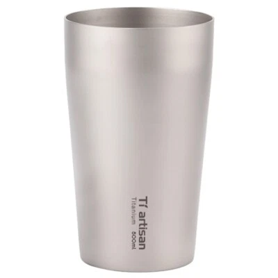 Titanium Drink Water Coffee Beer Tea Cup Double-Wall Mug Tumbler Straw Cup 500ML - Image 1 of 4