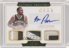2016 Panini National Treasures Game Gear Triple Prime /25 Jabari Parker #2 Auto