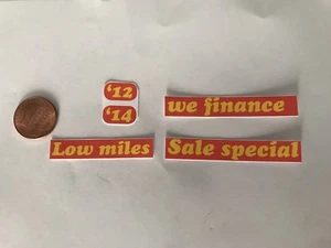 Decalcomanie banner pubblicitario scala 1/10 concessionario per auto e camion r/c - Foto 1 di 1