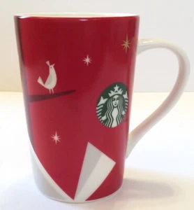 2012 Starbucks Tall Coffee Mug Tasse Weihnachten rot 12 Oz Rebhuhn Meerjungfrau Sterne - Bild 1 von 6