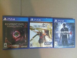 PS4 Game Lot / Resident Evil 2, Revelations /Unchated 4 /Final Fantasy type-o HD