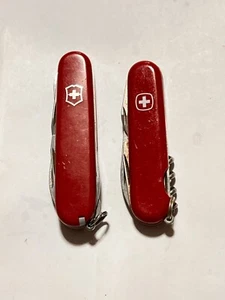 Lot of 2 Swiss Army knives - Victorinox Super Tinker - Wenger Commander - Picture 1 of 14
