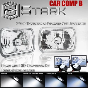 H6054 / H6052 / H6014 Head Light Glass Diamond Housing Lamp Chrome - 7x6 HID (B) - Picture 1 of 5