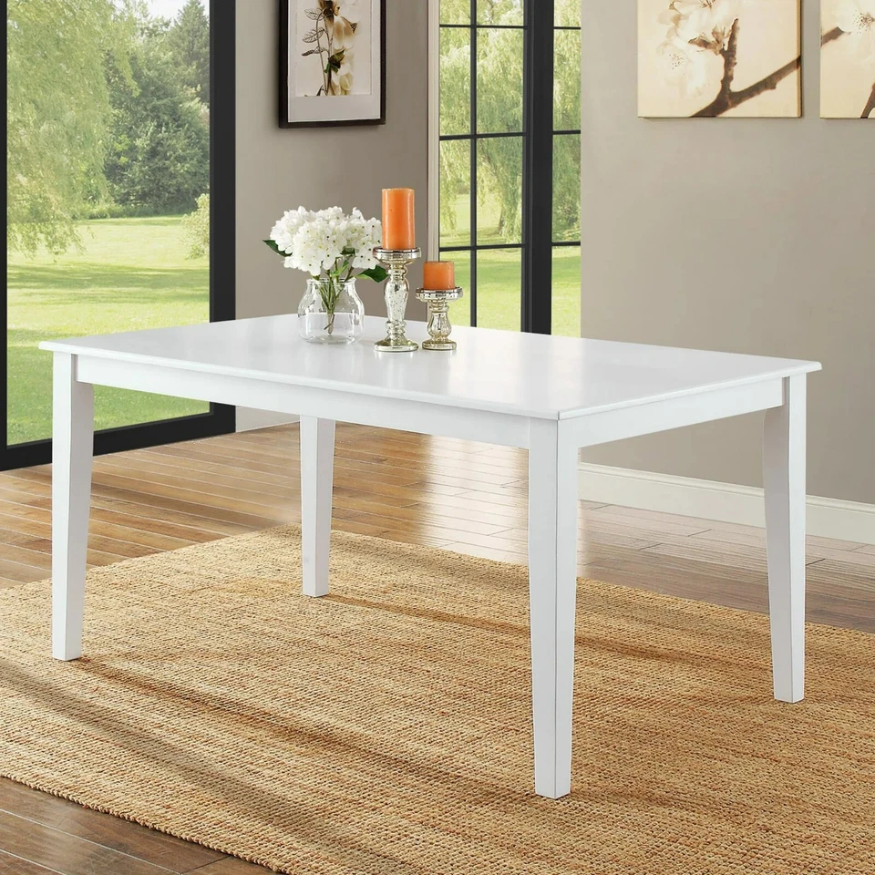 Традиционный повседневный обеденный стол Bankston на 6 человек, прямоугольный, белый - Изображение 1 из 4