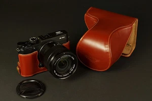 Estuche completo de cuero real genuino para cámara para FUJIFILM X-M1 X-A1 XA2 parte inferior abierta - Imagen 1 de 10