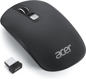 Acer Wireless Mouse | 2.4GHz USB Receiver | Black | Ultra Slim | OMR242 - Picture 1 of 9