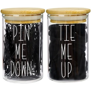 Apothecary Jars with Lids for Bathroom Storage Organizer, Hair Tie Organizer ... - Picture 1 of 7