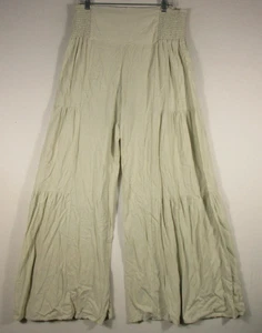 Happily graue Damen Plissee weite Palazzo Hose High Waist Größe XL beige - Bild 1 von 7