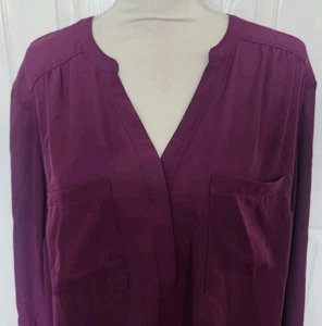 Torrid Größe 2 Langarm V-Ausschnitt lila Harper Bluse - Bild 1 von 10