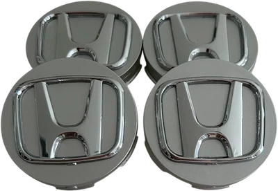 Honda Wheel Center Silver Caps Chrome Logo Hubcaps 2.25 inch (Set of 4PCS) - Image 1 of 4