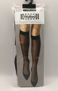 Wolford Pure Energy 30 Leg Vitalizer Knee Highs Shape & Control UK Large Black - Picture 1 of 9
