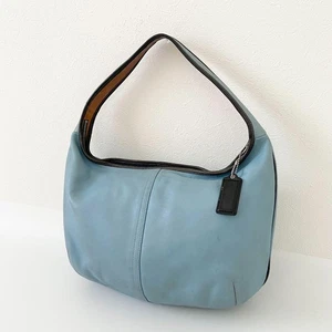 Bolso de Hombro Coach 9294 Azul Claro Ergo One Hobo Cuero Auténtico Usado de Japón  - Imagen 1 de 12