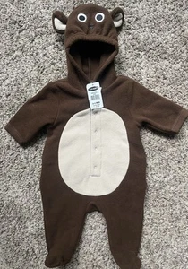 NWT Baby Little Brown Bear Halloween Costume 0-3 months Fleece Warm Hooded NEW! - Picture 1 of 4