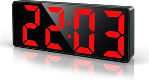 Sveglia Digitale Da Comodino 6.7" LED Display, Orologio Digitale Da Tavolo Con A - Foto 1 di 12