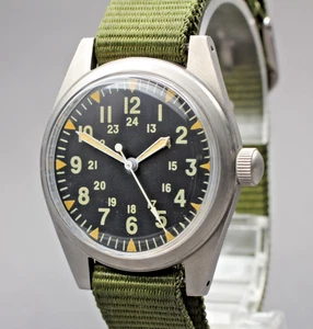 [Casi COMO NUEVO] Reloj para hombre vintage HAMILTON GG-W-113 esfera negra 34 mm cuerda manual - Imagen 1 de 11