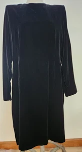 Vintage schwarz Samt Midi Urlaub Kleid Langarm romantisch Whimisigoth Witchy 16 - Bild 1 von 17