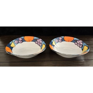 Misono TeaTime model 4912 Ceramic Oval Bowls Fruit design Grapes Oranges - Picture 1 of 6