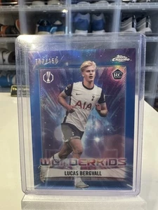 2024-25 Topps Chrome UEFA Lucas Bergvall RC Wonderkids Blue Refractor /150 - Picture 1 of 2